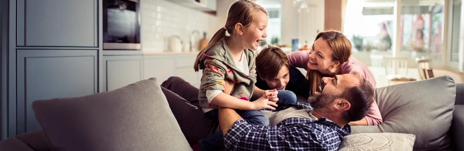 family playing in pest free home