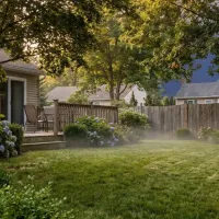 backyard of a NY or NJ house with a nice green backyard