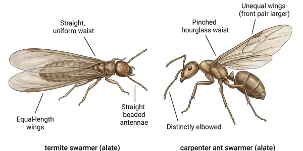 termite swarmer vs carpenter ant swamer