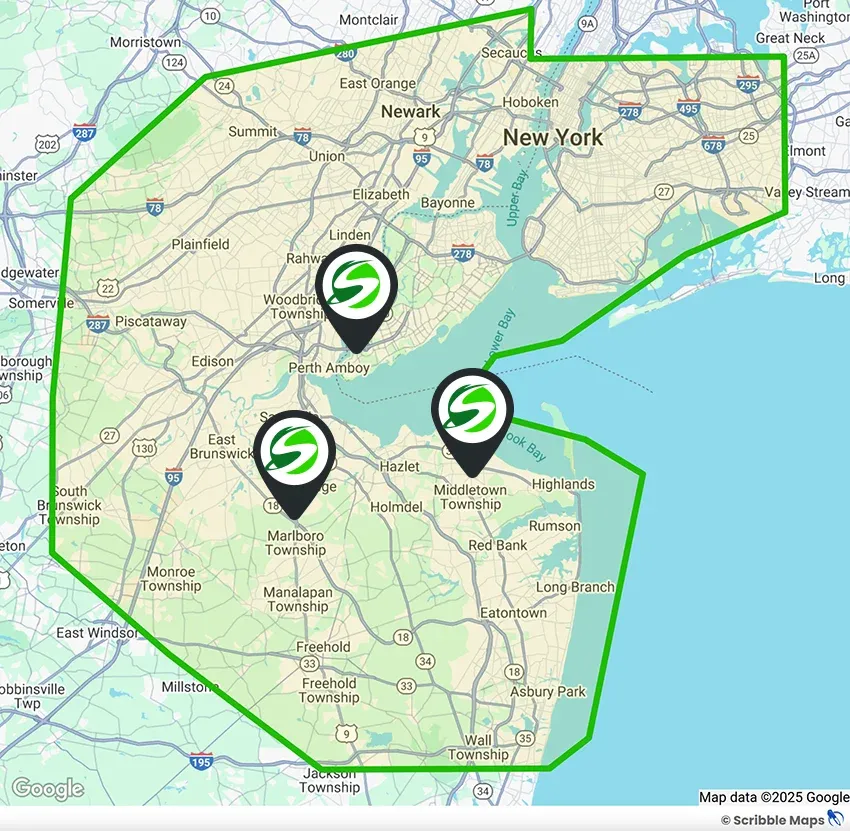 Superior Pest Service Area Map New Jersey and New York