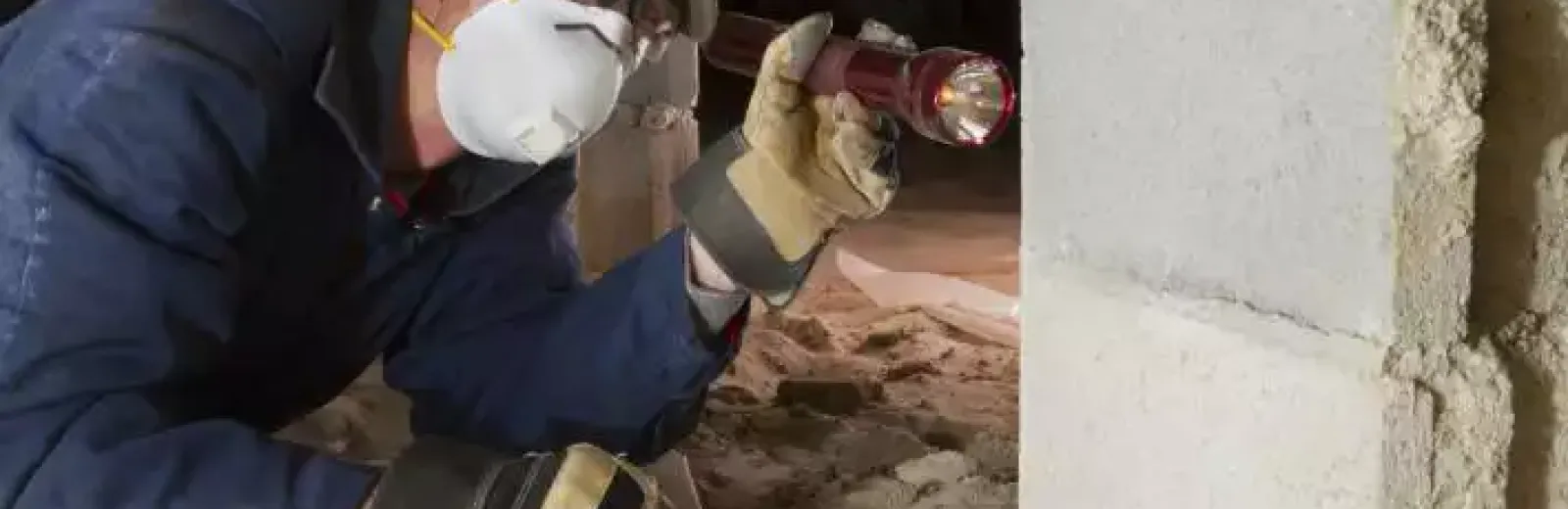 exterminator inspecting