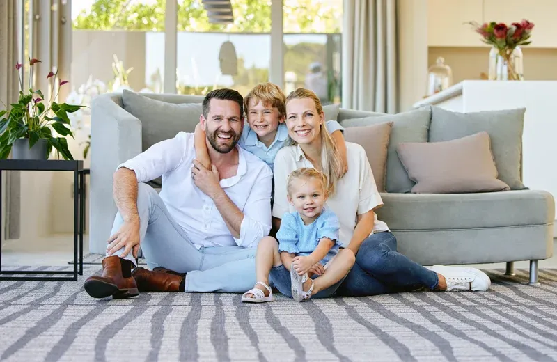 family sitting in pest free home